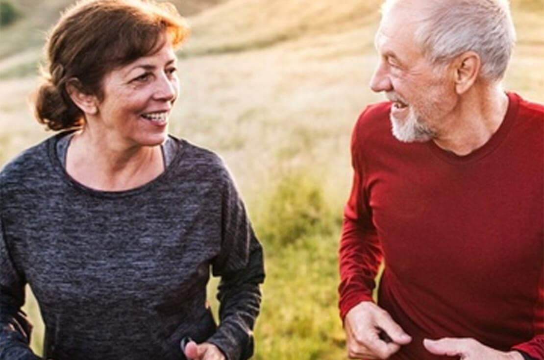 Senior couple jogging